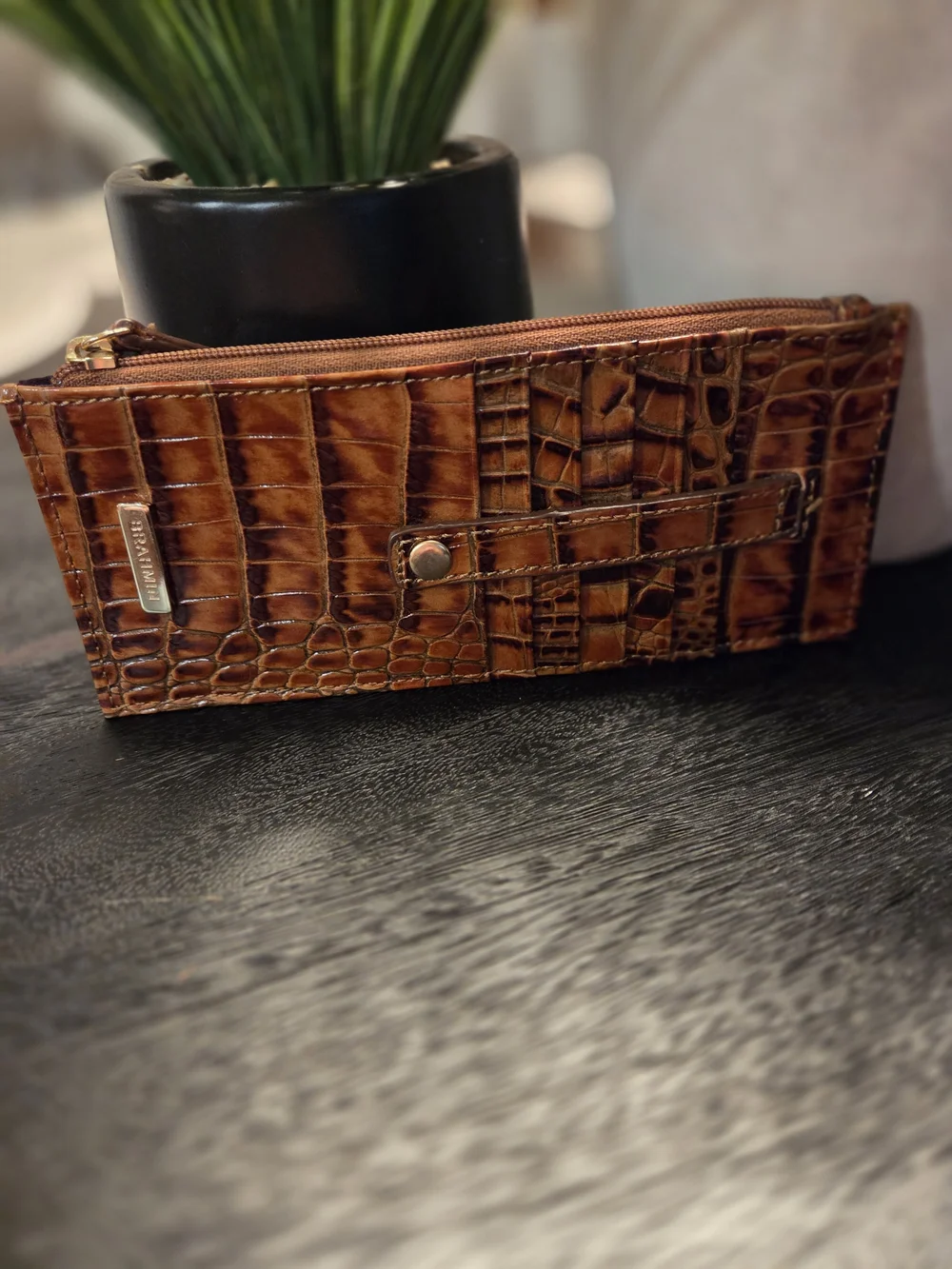 Brahmin textured croc